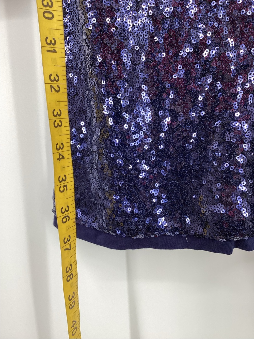 Cupio Blue Sequin Long-Sleeve Mini Shift Dress - Picture 5 of 8